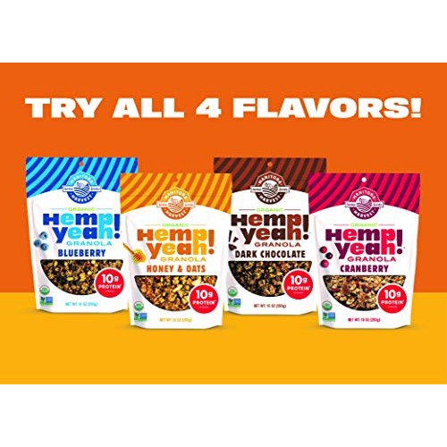 Manitoba Harvest Hemp Yeah! Granola, Blueberry, 10Oz, With 10 G