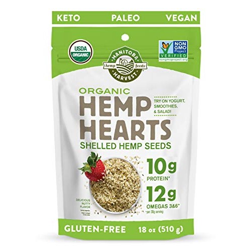 Manitoba Harvest Organic Hemp Hearts Shelled Hemp Seeds, 18Oz; W