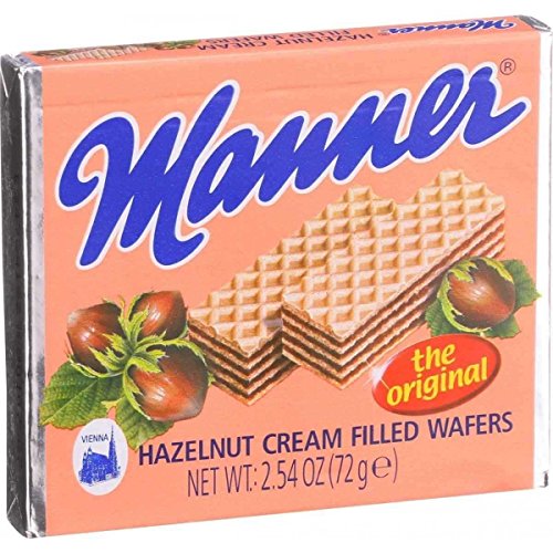 Manner Wafers Hazelnut Cream Filled Wafers, 2.54-Ounce Pack Of 12