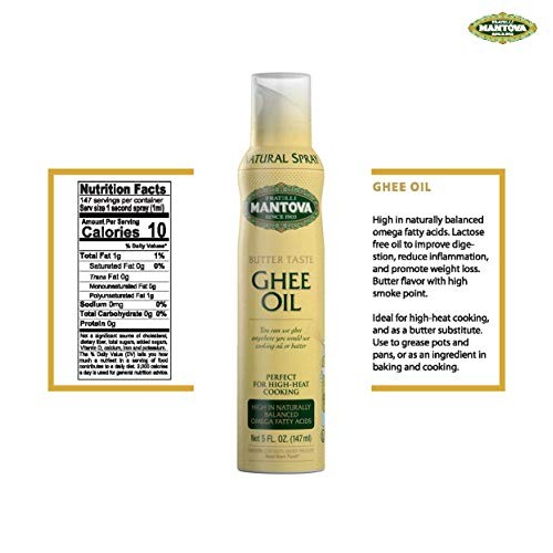 Mantova Ghee Butter Spray - 34% Ghee Butter | 33% Avocado Oil |