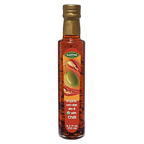 Mantova Chili Organic Extra Virgin Olive Oil, 8.5-Ounce Bottles