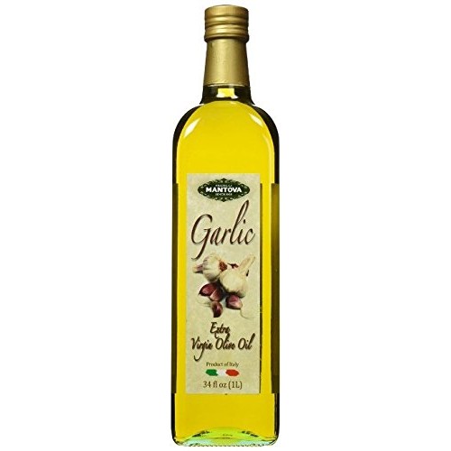 Mantova Garlic Extra Virgin Olive Oil 34 Oz, Infused With Fresh