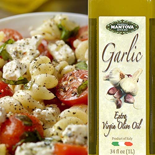 Mantova Garlic Extra Virgin Olive Oil Evoo, Cold-Pressed, Impo