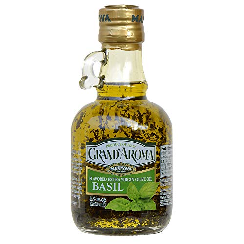 Mantova Grand’Aroma Basil Flavored Extra Virgin Olive Oil, Made
