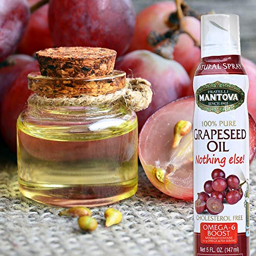 Mantova Grapeseed Oil, 100% Pure Cooking Spray With Omega-6, Per