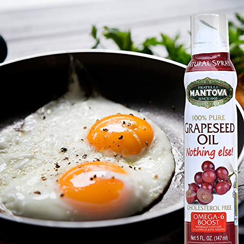 Mantova Grapeseed Oil, 100% Pure Cooking Spray With Omega-6, Per