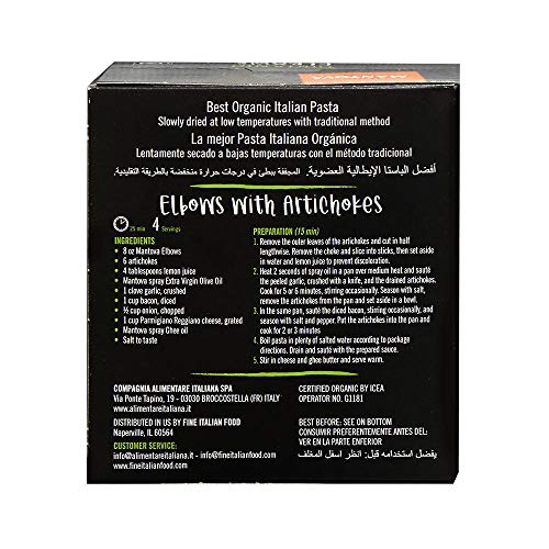 Mantova Italian Organic Macaroni Elbow Pasta, 1 Lb Bags Pack Of