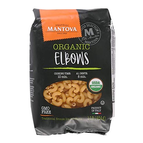 Mantova Italian Organic Macaroni Elbow Pasta, 1 Lb Bags Pack Of