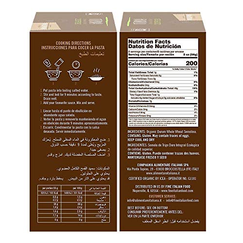 Mantova Italian Organic Whole Wheat Spirali Pasta - 100% Durum S