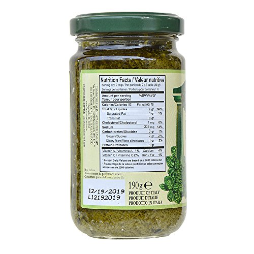 Mantova Italian Pesto Genovese, 6.5-Ounce Bottles Pack Of 4