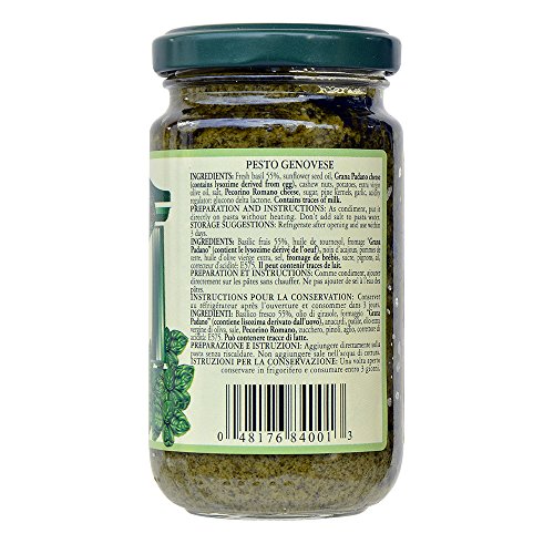 Mantova Italian Pesto Genovese, 6.5-Ounce Bottles Pack Of 4