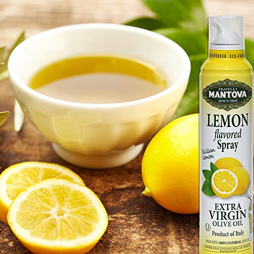 Mantova Lemon Flavored Extra Virgin Olive Oil Spray, Heart-Healt
