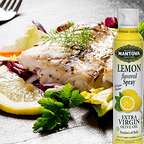 Mantova Lemon Flavored Extra Virgin Olive Oil Spray, Heart-Healt