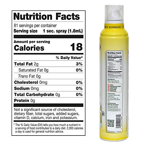 Mantova Lemon Flavored Extra Virgin Olive Oil Spray, Heart-Healt