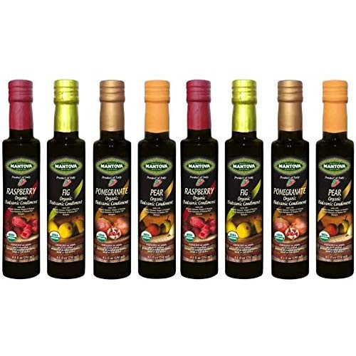 Mantova Organic Flavored Balsamic Vinegar Of Modena 4-Variety Pa
