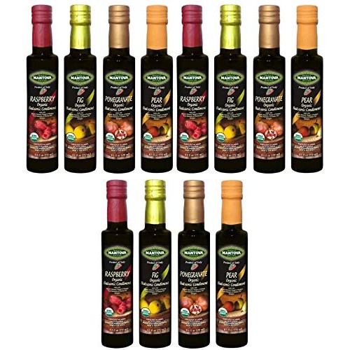 Mantova Organic Flavored Balsamic Vinegar Of Modena 4-Variety Pa