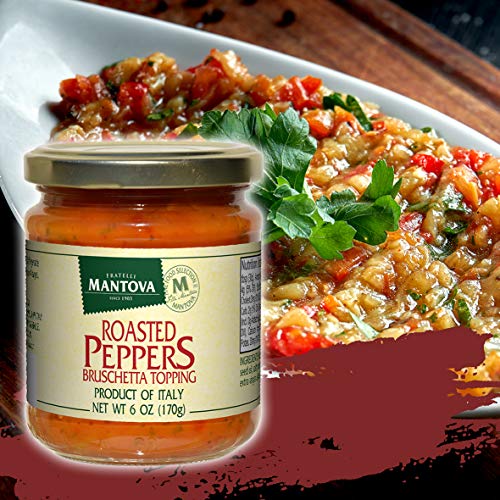 Mantova Roasted Peppers Bruschetta Topping 6 Oz, Pack Of 4 The