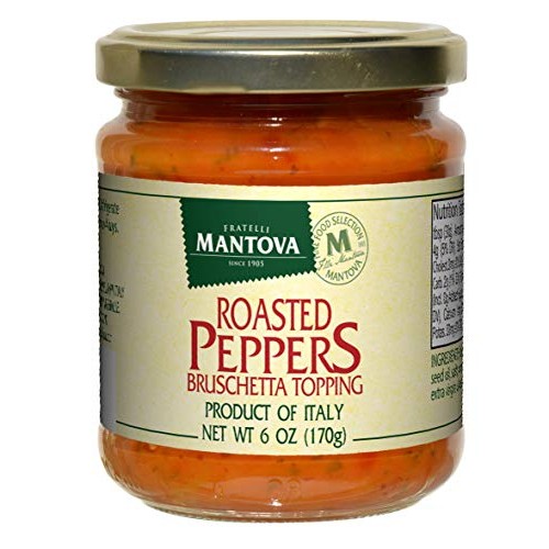 Mantova Roasted Peppers Bruschetta Topping 6 Oz, Pack Of 4 The