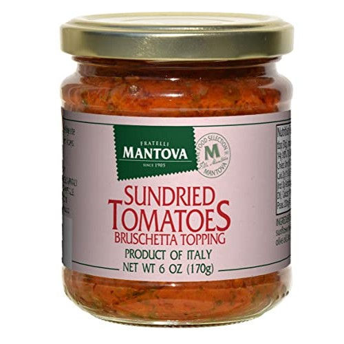 Mantova Sundried Tomatoes Bruschetta Topping, 6 Ounce Pack of 6
