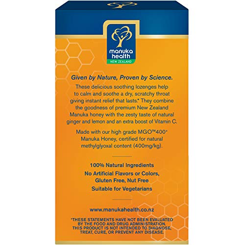 Manuka Health, Mgo 400+ Manuka Honey Lozenges With Lemon &Amp; Ginge