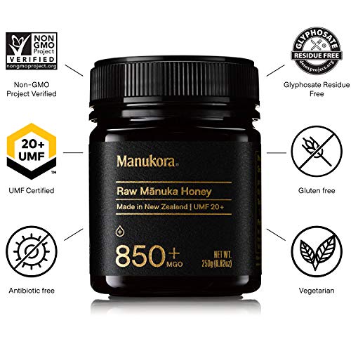 Manukora Umf 20+/Mgo 850+ Raw Mānuka Honey 250G/8.8Oz Authenti