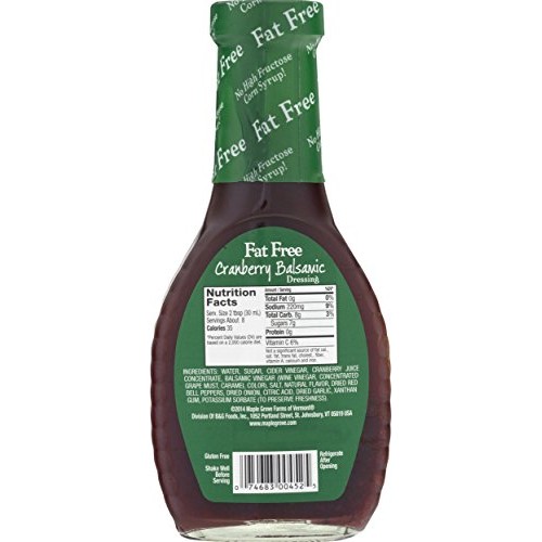 Maple Grove Farms Fat Free Salad Dressing, Cranberry Balsamic, 8