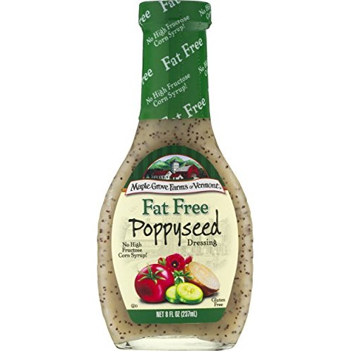 Maple Grove Farms Fat Free Salad Dressing, Poppyseed, 8 Ounce P