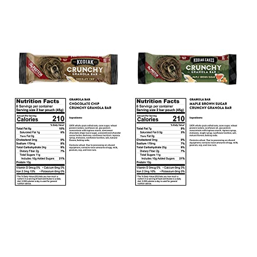 Kodiak Cakes High Protein Crunchy Granola Bars Variety Pack - 48...