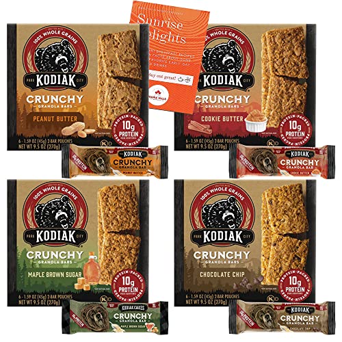 Kodiak Cakes High Protein Crunchy Granola Bars Variety Pack - 48...