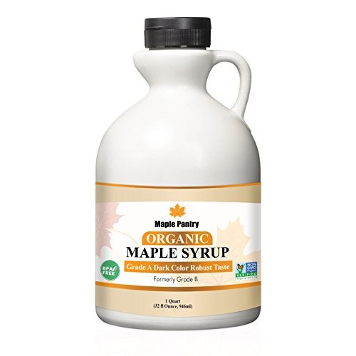 Maple Pantry Pure Organic Maple Syrup 32 Oz Grade A Dark Robust