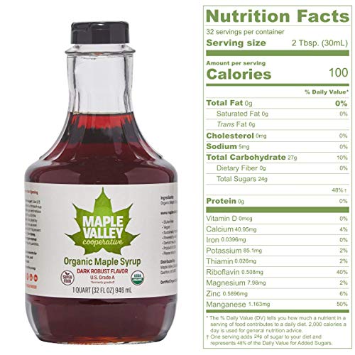 Maple Valley 32 Oz. Organic Maple Syrup - Grade A Dark &Amp; Robust
