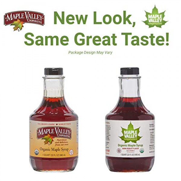 Maple Valley 32 oz. Organic Maple Syrup - Grade A Dark & Robust ...
