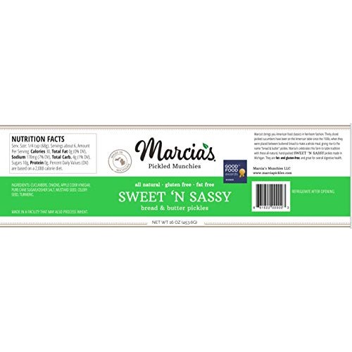 Marcias Munchies Sweet And Sassy Pickle