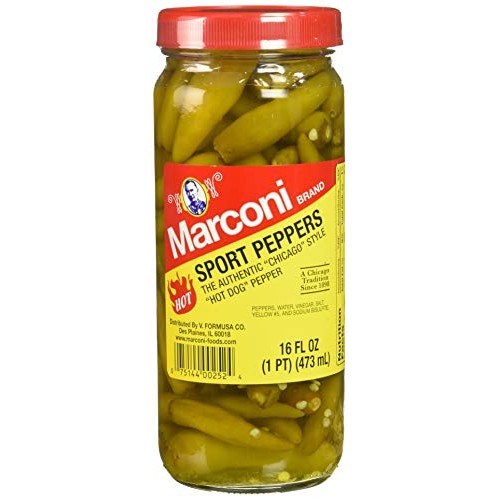 Marconi - The Authentic Chicago Style Hot Sport Peppers, 16 Fl O...