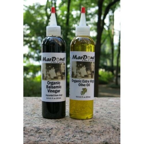 Mardona 8Oz Organic Extra Virgin Olive Oil &Amp; Balsamic Vinegar Set
