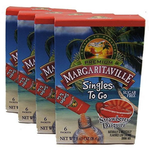 Margaritaville Strawberry Daiquiri Singles To Go 6 Packets X 4 B