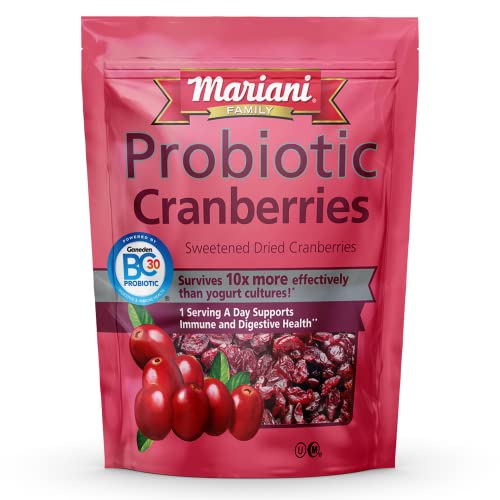 Mariani Probiotic Dried Cranberries - One 6 Oz Package Of Sweete