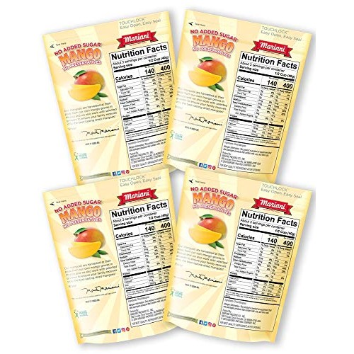 Mariani - Dried Mango - 4Oz Pack Of 4 - Unsweetened &Amp; Unsulfur