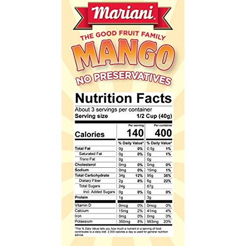 Mariani - Dried Mango - 4Oz Pack Of 4 - Unsweetened &Amp; Unsulfur