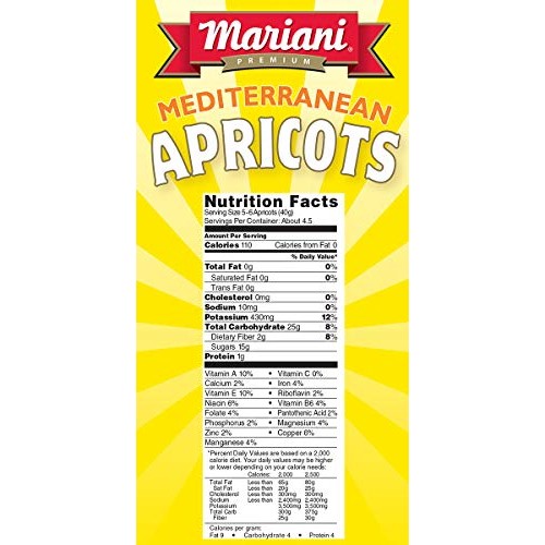 Mariani - Dried Mediterranean Apricots - 6Oz Pack Of 4 - Glute