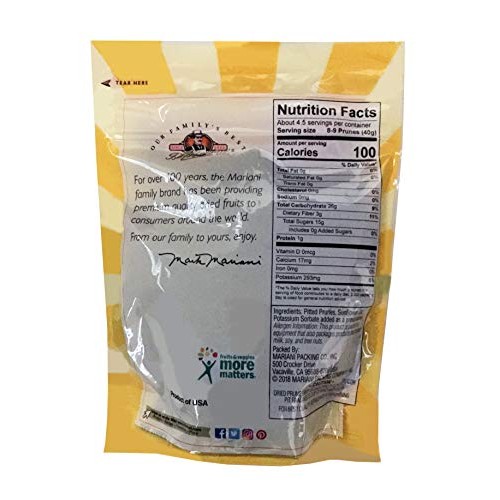 Mariani Pitted Dried Plums 6 Oz In Resealable Bag Pack Of 6 Wi