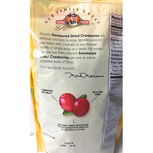 Mariani Sweetened Dried Cranberries, 30 Oz, Resealable Package