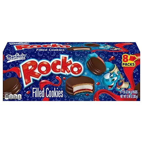 Marinela Rocko Strawberry and Marshmallow Filled Snack Cookies |...
