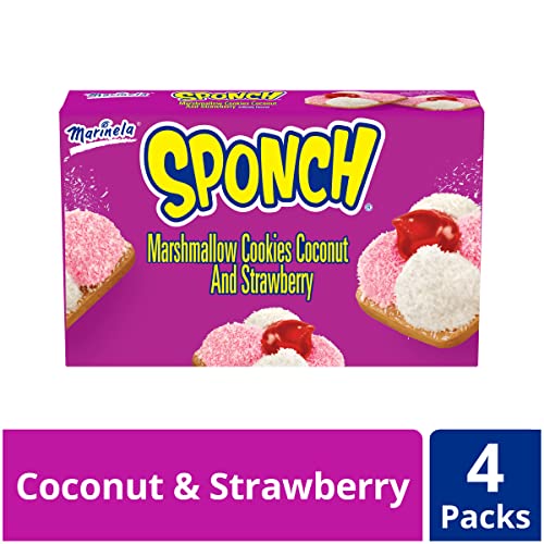 Marinela Sponch Marshmallow Cookies, 4 packs per box