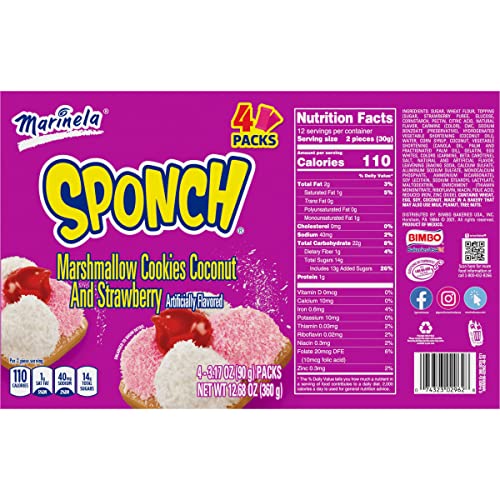 Marinela Sponch Marshmallow Cookies, 4 packs per box