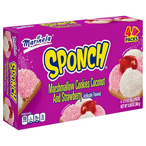 Marinela Sponch Marshmallow Cookies, 4 packs per box