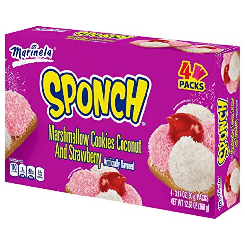 Marinela Sponch Marshmallow Cookies, 4 packs per box