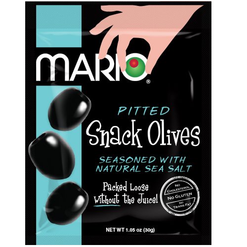 Mario Camacho Brineless Pouch Olives, Natural Sea Salt Ripes, 1.