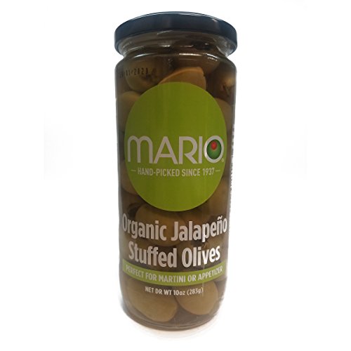 Mario Camacho Foods Organic Stuffed Olives, Jalapeno Stuffed, 10