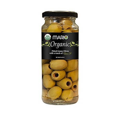Mario Camacho Greek Organic Green Olives Pitted With Touch Of Ol